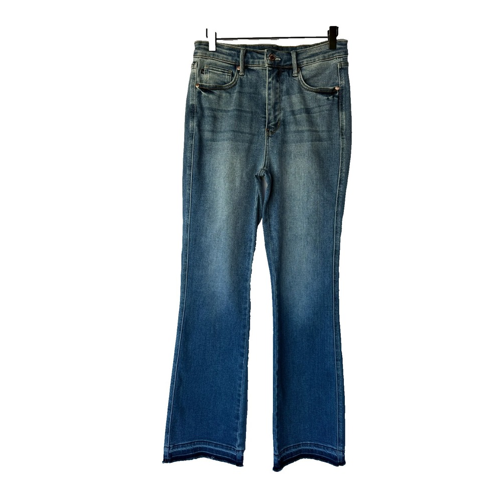 Judy Blue Slim Boot Jeans Womens‎ Size 9/29 Blue High Rise Raw Hem Boho Western